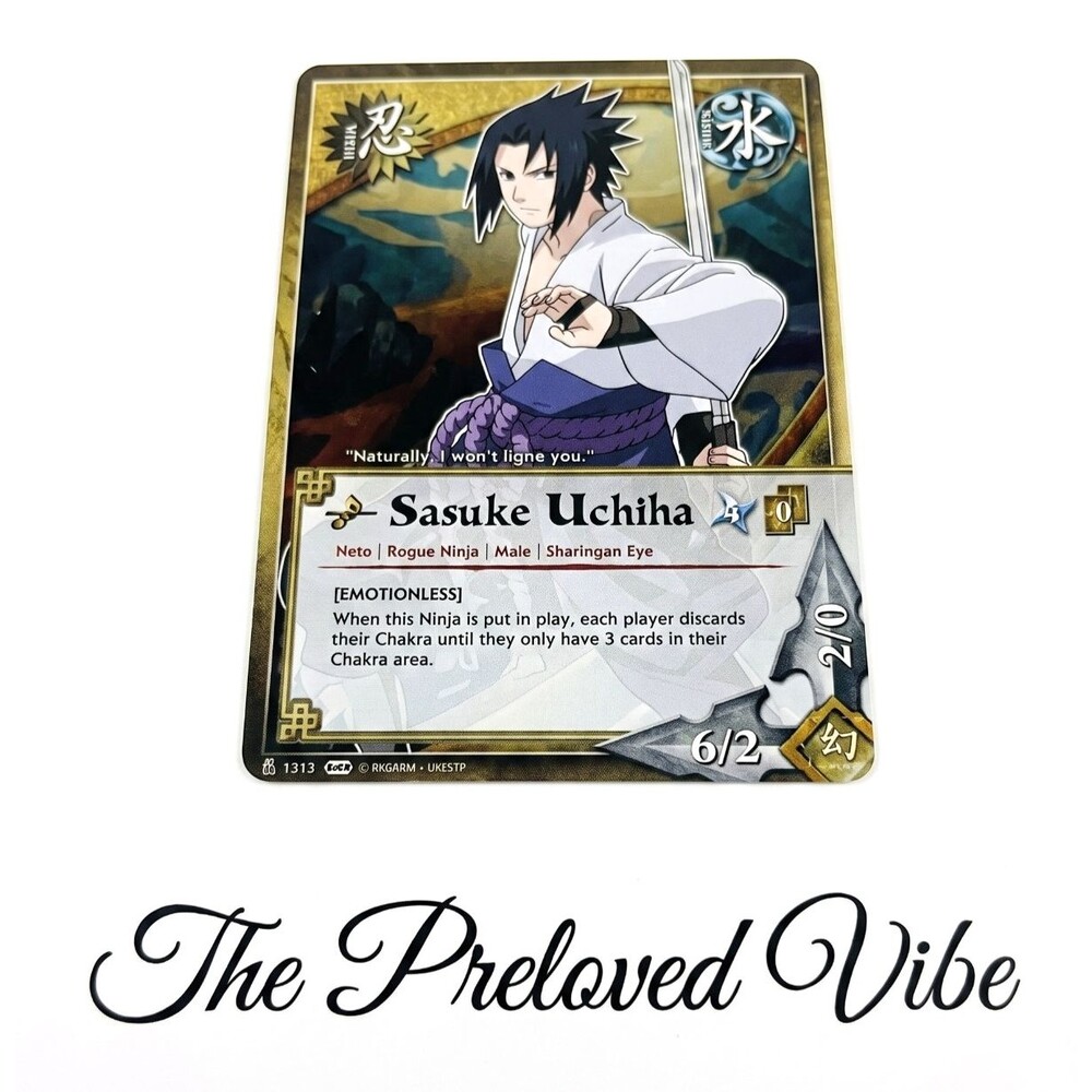 Naruto Tcg CCG Sasuke Uchiha [Emotionless] Foil Promo Card